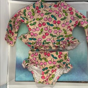Cherry Print Kids Swim Set